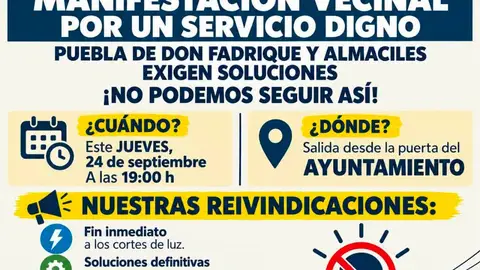Más de 2.200 vecinos de Puebla de Don Fadrique afrontan cuatro meses de apagones Más de 2.200 vecinos de Puebla de Don Fadrique afrontan cuatro meses de apagones