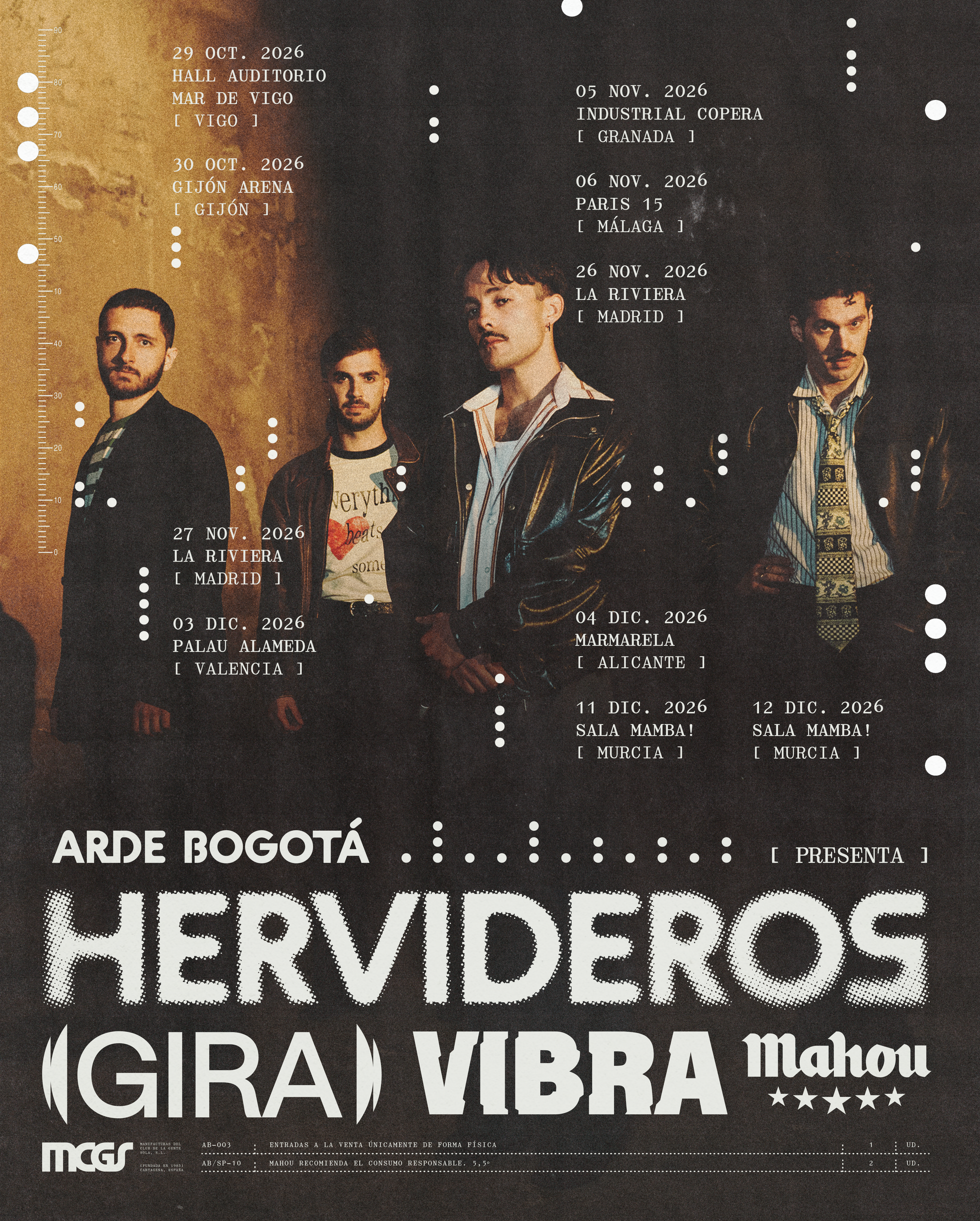 Cuenta atrás para la venta de entradas físicas en Málaga de Hervideros Gira Vibra Mahou, la vuelta de Arde Bogotá a las salas Cuenta atrás para la venta de entradas físicas en Málaga de Hervideros Gira Vibra Mahou, la vuelta de Arde Bogotá a las salas