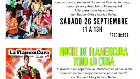 Teba presenta el taller participativo “La Flamencura Todo Lo-Cura”, impartido por Raquel Ortiz y Mónica Núñez Teba presenta el taller participativo “La Flamencura Todo Lo-Cura”, impartido por Raquel Ortiz y Mónica Núñez
