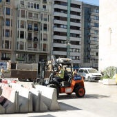 Los operarios ya están trabajando en la Plaza de San Agustín.