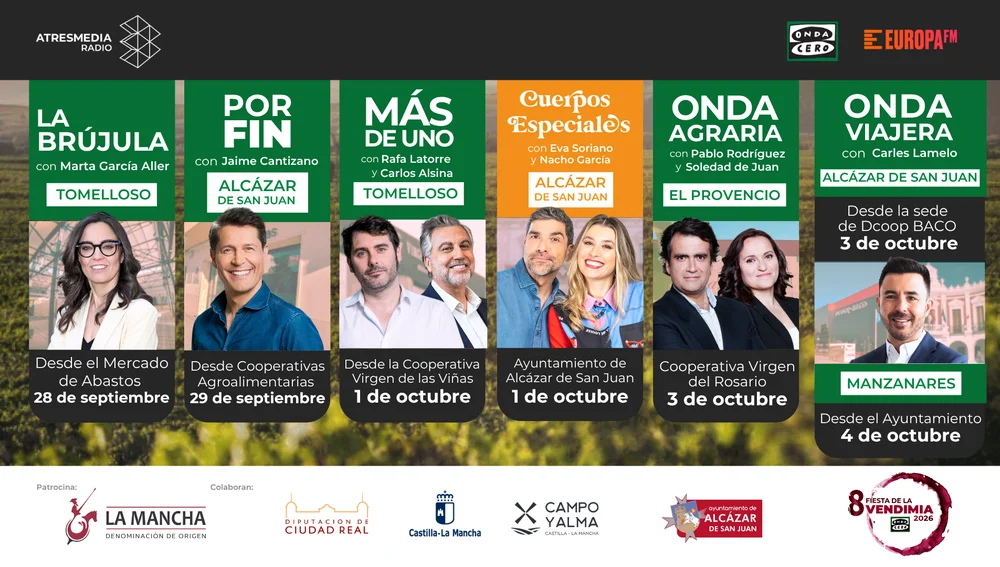 Onda Cero vuelve a convertir La Mancha en referente del vino español con la VIII Fiesta de la Vendimia Onda Cero vuelve a convertir La Mancha en referente del vino español con la VIII Fiesta de la Vendimia