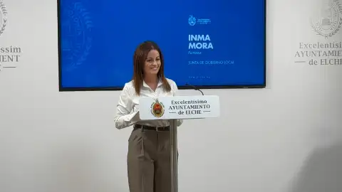 Inma Mora, portavoz de la Junta de Gobierno Local del Ayuntamiento de Elche. Inma Mora, portavoz de la Junta de Gobierno Local del Ayuntamiento de Elche.