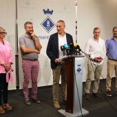 Alcaldes de l'Aldea, Deltebre i la Ràpita i responsables de l'empresa HYDS