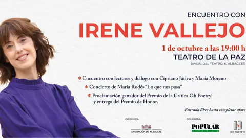 La Diputación reunirá a clubes de lectura de la provincia en un encuentro con Irene Vallejo en el Teatro de la Paz La Diputación reunirá a clubes de lectura de la provincia en un encuentro con Irene Vallejo en el Teatro de la Paz