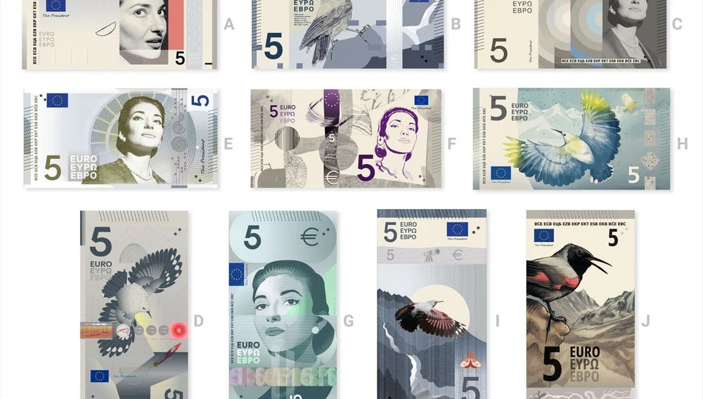 Una de las propuestas de diseño de los nuevos billetes del BCE Una de las propuestas de diseño de los nuevos billetes del BCE