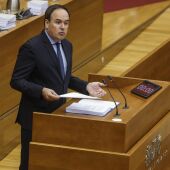 El president de la Generalitat Valenciana, Juanfran Pérez Llorca, interviene durante el Debate de Política General de la Comunitat Valenciana, en les Corts Valencianes.