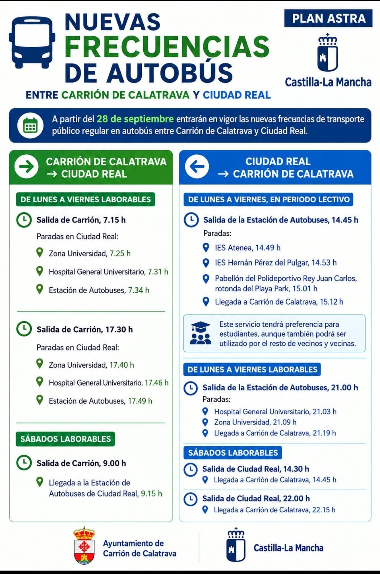 Arranca el servicio de transporte ASTRA en Carrión con cuatro frecuencias de lunes a viernes Arranca el servicio de transporte ASTRA en Carrión con cuatro frecuencias de lunes a viernes