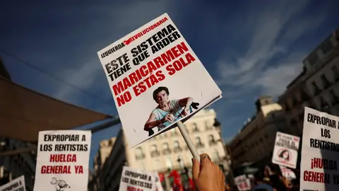 Imagen de las protestas en Madrid tras el desahucio de Maricarmen. Imagen de las protestas en Madrid tras el desahucio de Maricarmen.