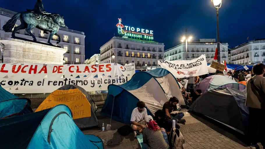 Decenas de personas continúan acampadas, a 29 de septiembre de 2026, en Madrid (España). Decenas de personas continúan acampadas, a 29 de septiembre de 2026, en Madrid (España).