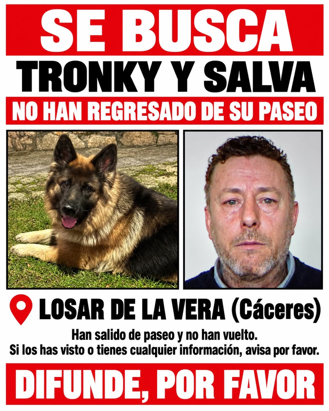 Efectivos del Infoex se sumarán este miércoles a la búsqueda del desaparecido en Losar de la Vera Efectivos del Infoex se sumarán este miércoles a la búsqueda del desaparecido en Losar de la Vera
