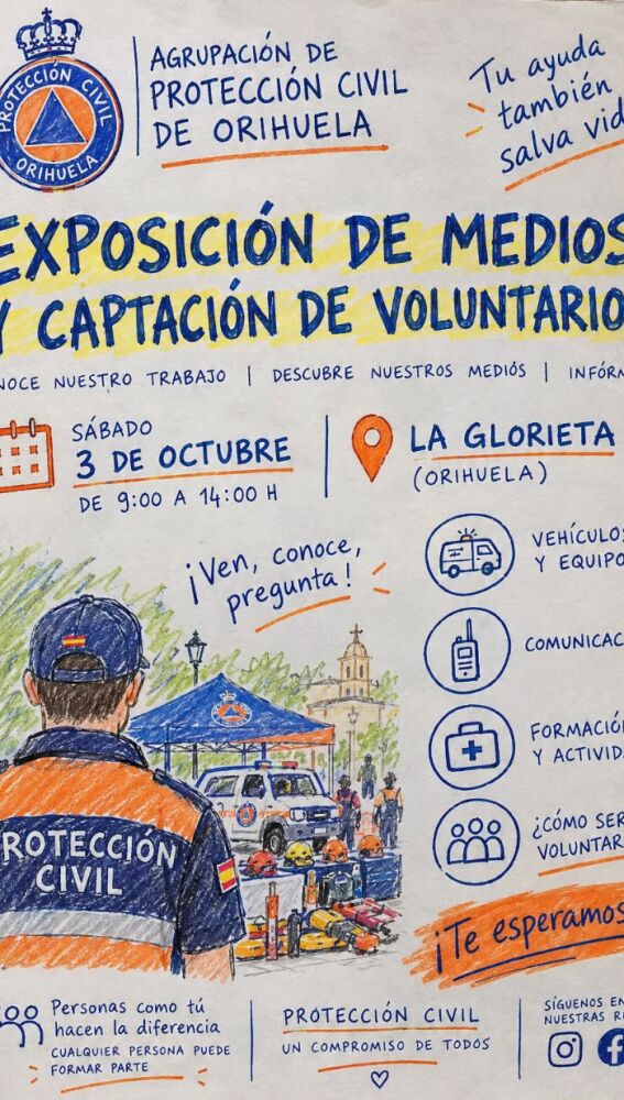 Protección Civil Orihuela lanza una nueva campaña de captación de voluntariado para la agrupación local