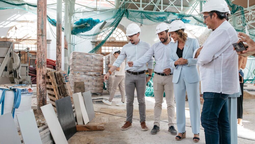 Visita a las obras del Mercado Central de Castellón 