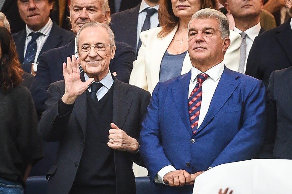Florentino Pérez junto a Joan Laporta en una imagen de archivo Florentino Pérez junto a Joan Laporta en una imagen de archivo