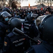 Imagen de archivo de antidisturbios en una manifestación. Imagen de archivo de antidisturbios en una manifestación.