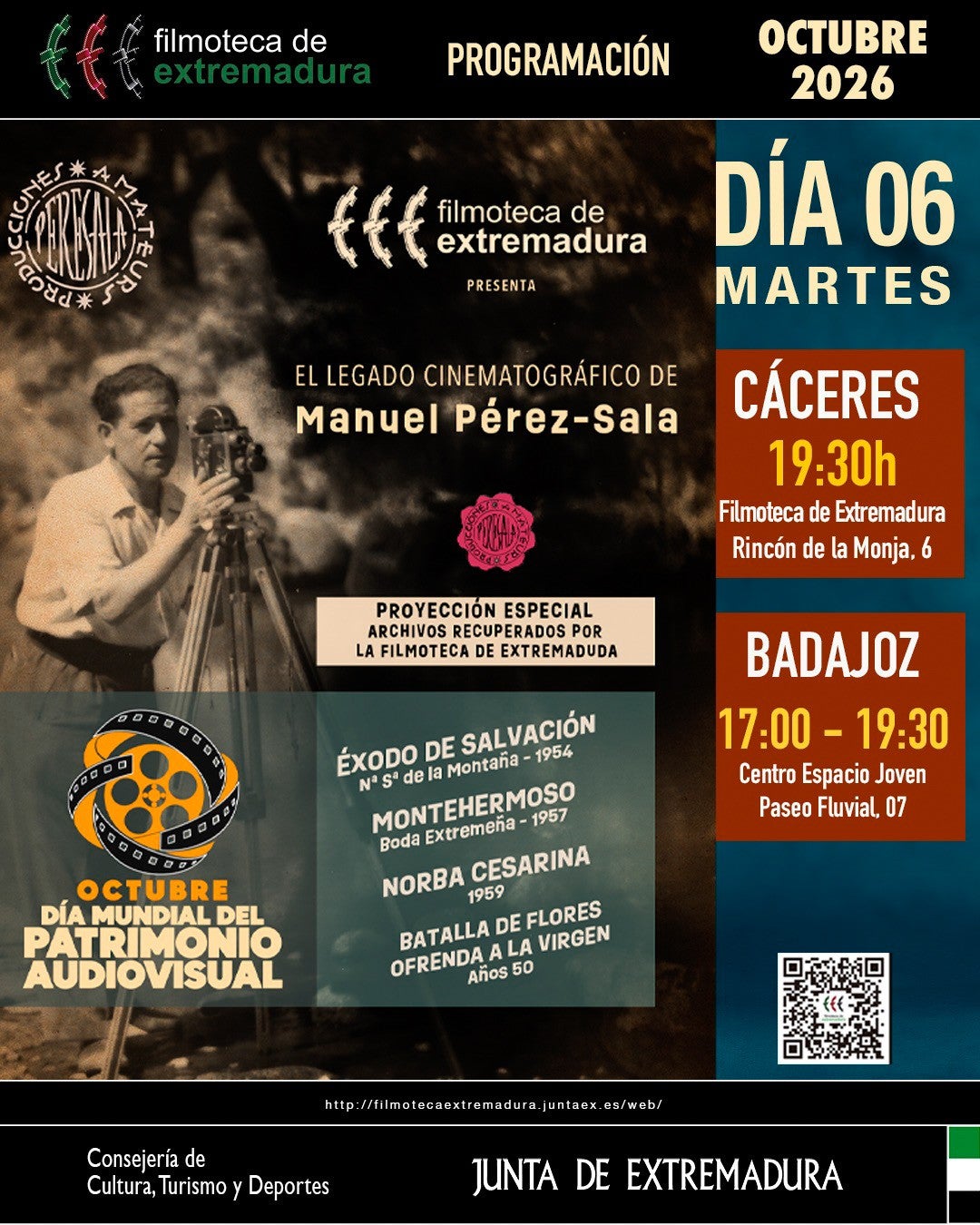 El patrimonio cinematográfico recuperado por Manuel Pérez-Sala, protagonista en Extremadura y la Filmoteca Española El patrimonio cinematográfico recuperado por Manuel Pérez-Sala, protagonista en Extremadura y la Filmoteca Española