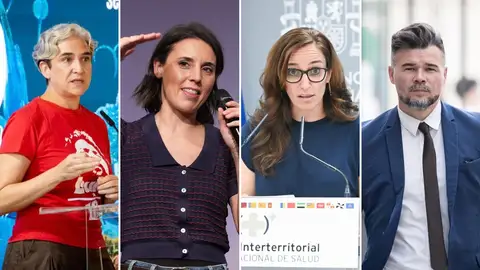 De izquierda a derecha: Ada Colau, Irene Montero, Mónica García y Gabriel Rufián De izquierda a derecha: Ada Colau, Irene Montero, Mónica García y Gabriel Rufián