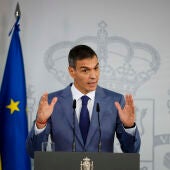 Pedro Sánchez, durante la rueda de prensa posterior al Consejo de Ministros