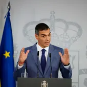 Pedro Sánchez, durante la rueda de prensa posterior al Consejo de Ministros Pedro Sánchez, durante la rueda de prensa posterior al Consejo de Ministros