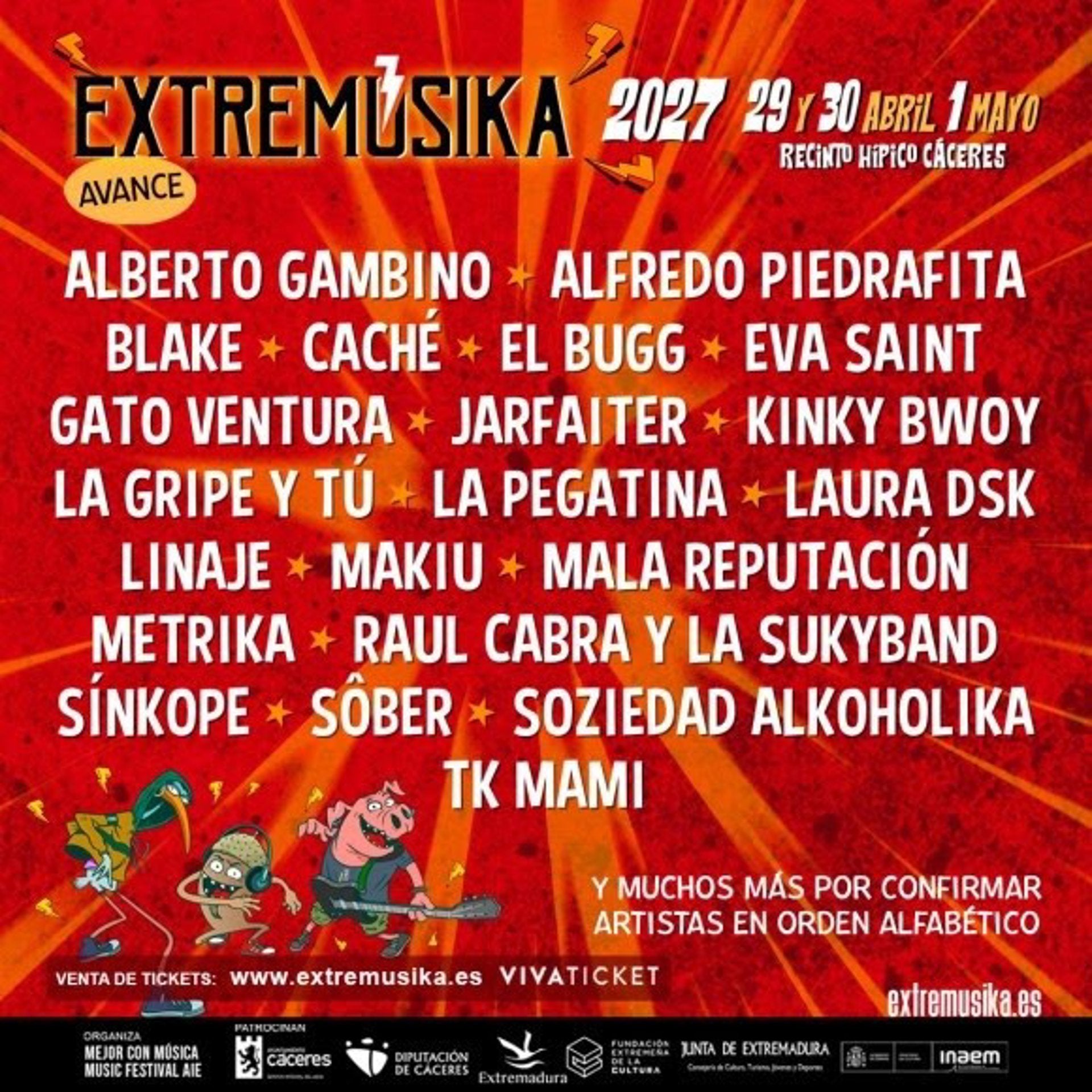 El festival Extremúsika de Cáceres avanza el cartel para la cita de primavera con La Pegatina, Soziedad Alkoholika o Sínkope El festival Extremúsika de Cáceres avanza el cartel para la cita de primavera con La Pegatina, Soziedad Alkoholika o Sínkope