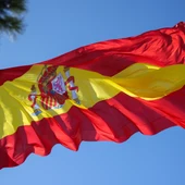 Imagen de archivo de una bandera de España. Imagen de archivo de una bandera de España.