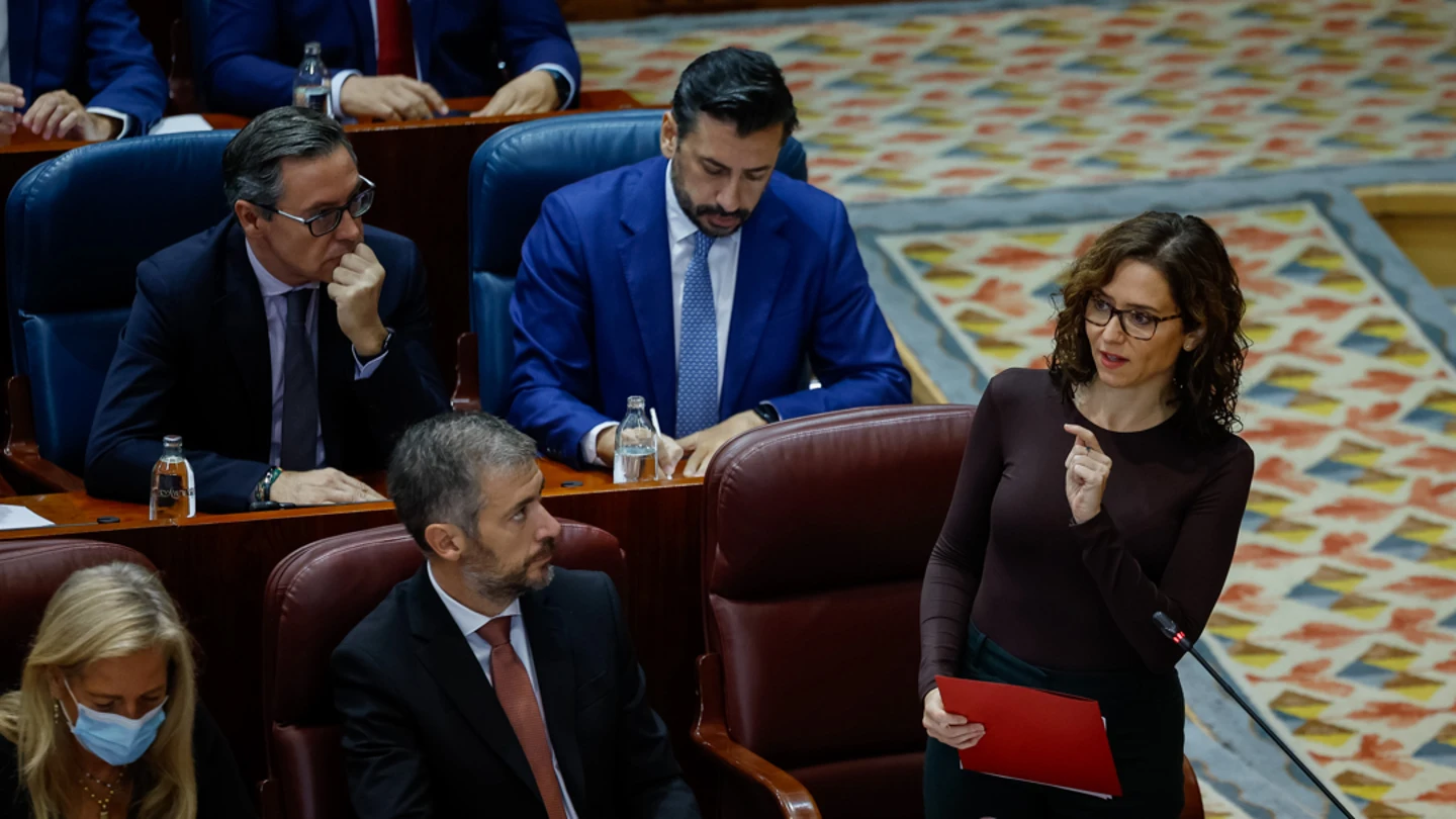 La presidenta de la Comunidad de Madrid, Isabel Díaz Ayuso, durante el pleno de la Asamblea de Madrid La presidenta de la Comunidad de Madrid, Isabel Díaz Ayuso, durante el pleno de la Asamblea de Madrid