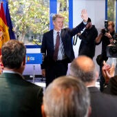 El líder del PP, Alberto Núñez Feijóo da una rueda de prensa tras la Junta Directiva Nacional del Partido Popular celebrada este jueves en la sede del partido de la calle Génova en Madrid. 