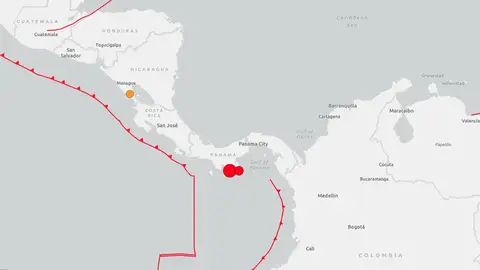 Epicentro del terremoto en Panamá. Epicentro del terremoto en Panamá.