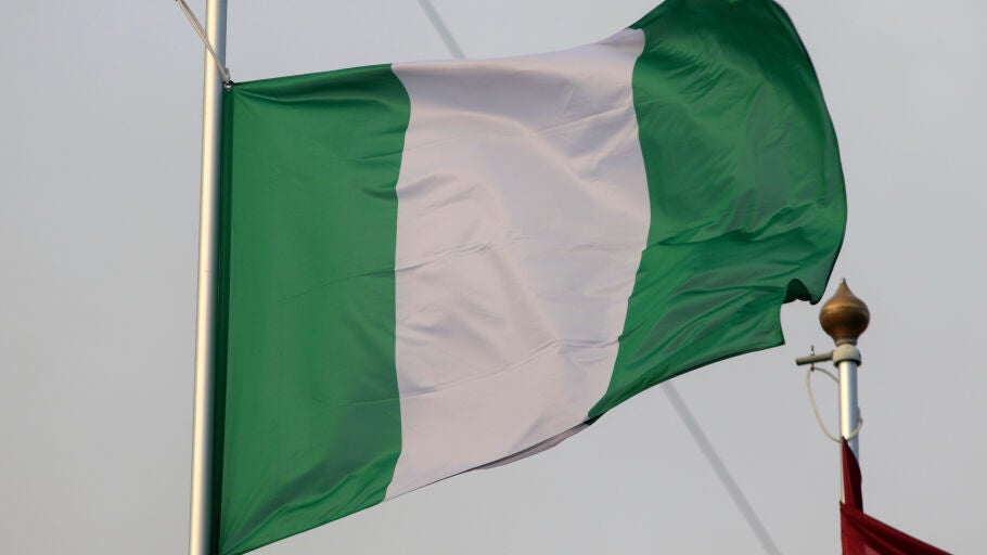 Imagen de archivo de la bandera de Nigeria 