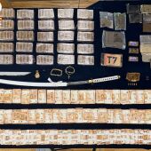 Parte de los objetos incautados por la Policía Nacional