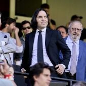 El presidente del Rayo Vallecano, Raúl Martín Presa, durante el partido contra el Athletic