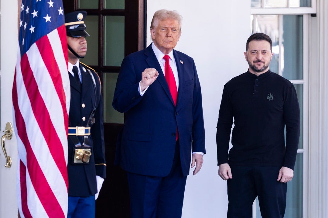 Fotografía de archivo de Donald Trump y Volodimir Zelenski Fotografía de archivo de Donald Trump y Volodimir Zelenski