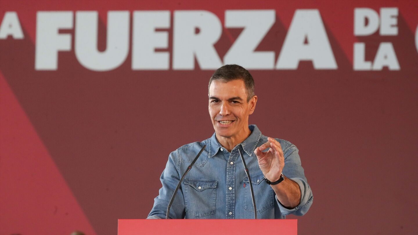 El presidente del Gobierno, Pedro S&aacute;nchez, durante el acto en Ponferrada