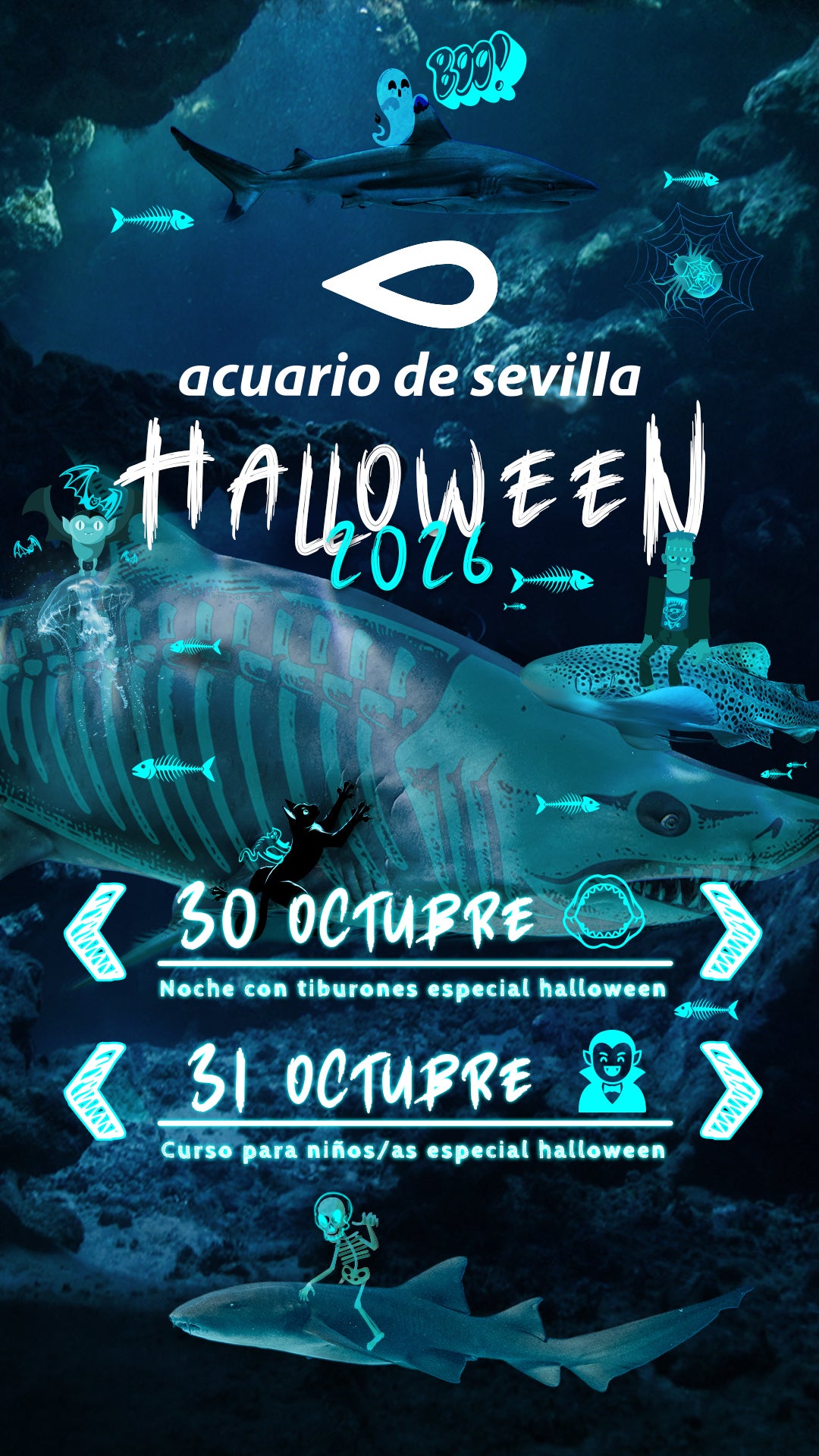 El Acuario de Sevilla celebra Halloween con una noche de misterio entre tiburones y actividades para toda la familia El Acuario de Sevilla celebra Halloween con una noche de misterio entre tiburones y actividades para toda la familia