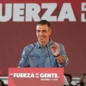 El presidente del Gobierno, Pedro Sánchez, durante una campaña preelectoral
