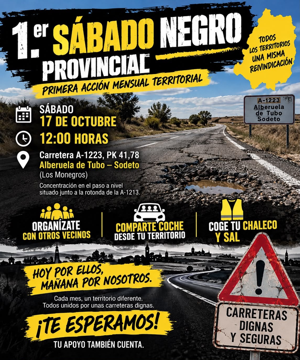 Arrancan los Sábados Negros con una concentración junto a la estación de Poleñino Arrancan los Sábados Negros con una concentración junto a la estación de Poleñino