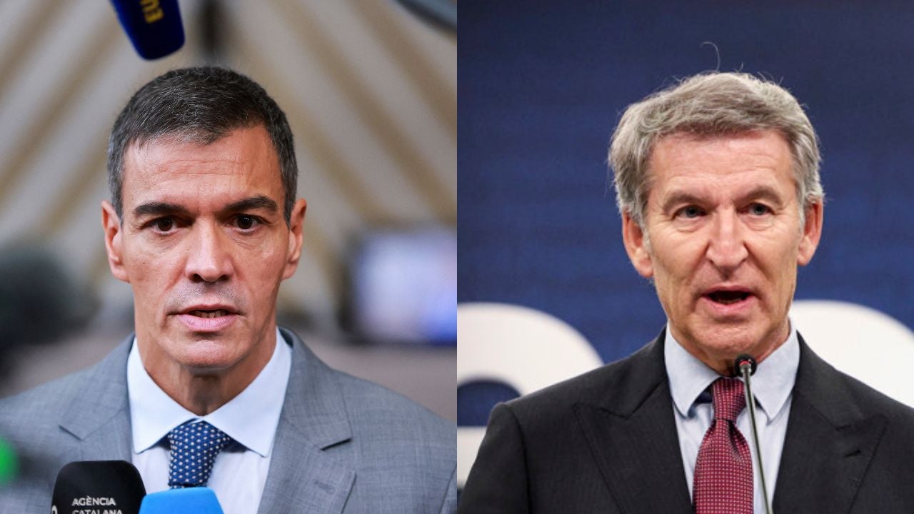 El presidente del Gobierno, Pedro Sánchez, y el líder del PP, Alberto Núñez Feijóo El presidente del Gobierno, Pedro Sánchez, y el líder del PP, Alberto Núñez Feijóo