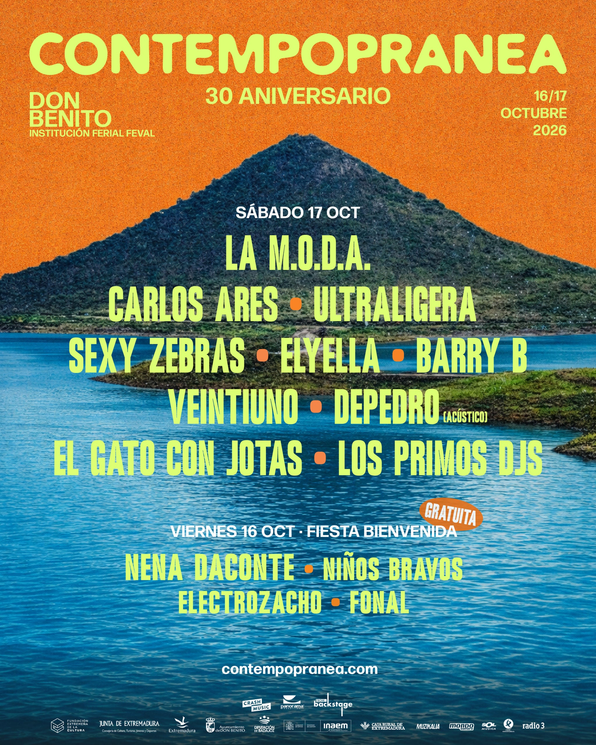 La M.O.D.A., Carlos Ares, Ultraligera, Barry Brava o De Pedro este fin de semana en el Contempopránea 2026 en Don Benito La M.O.D.A., Carlos Ares, Ultraligera, Barry Brava o De Pedro este fin de semana en el Contempopránea 2026 en Don Benito