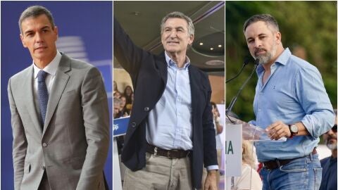 Imagen de archivo de Sánchez, Feijóo y Abascal. Imagen de archivo de Sánchez, Feijóo y Abascal.