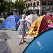 El Sindicato de Inquilinas se retira de la acampada de las Setas para "organizar la huelga"