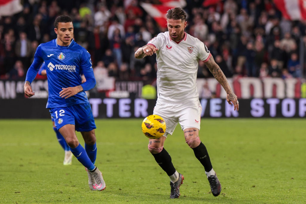 Sergio Ramos durante un partido contra el Getafe Sergio Ramos durante un partido contra el Getafe
