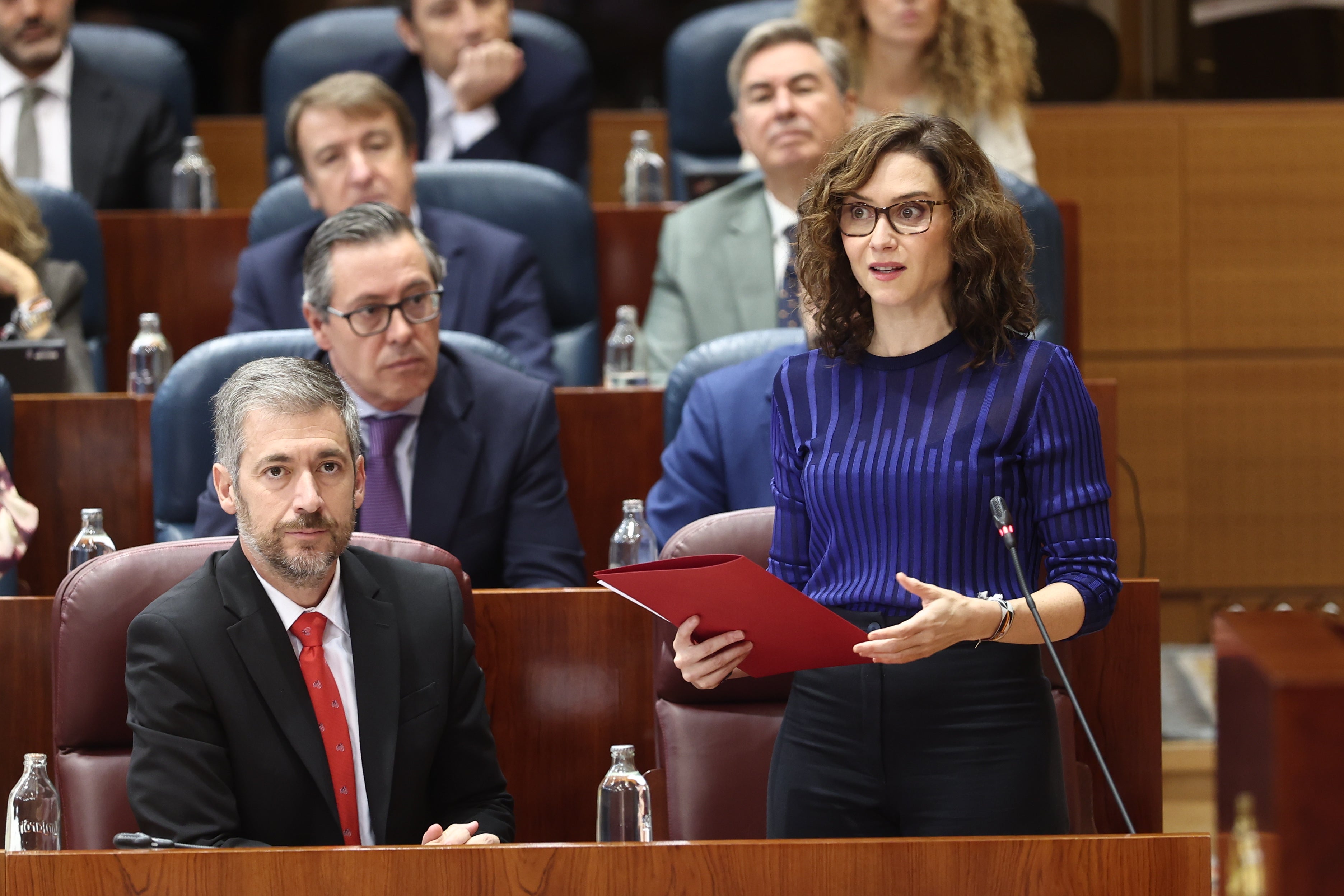 Isabel Díaz Ayuso durante el pleno regional de este jueves Isabel Díaz Ayuso durante el pleno regional de este jueves