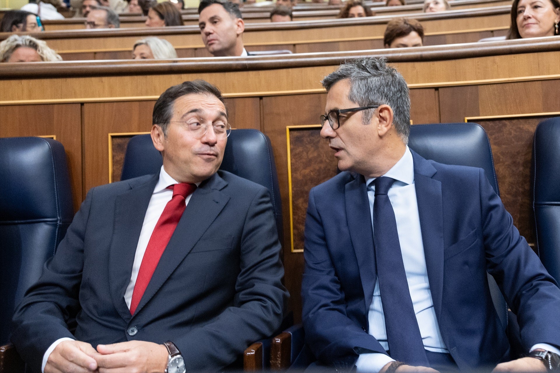 El ministro de Exteriores, José Manuel Albares, y el ministro de Presidencia, Félix Bolaños, en una imagen de archivo en el Congreso de los Diputados El ministro de Exteriores, José Manuel Albares, y el ministro de Presidencia, Félix Bolaños, en una imagen de archivo en el Congreso de los Diputados
