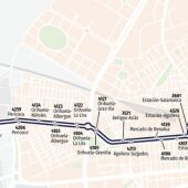 Itinerario de la la línea especial del autobús al cementerio