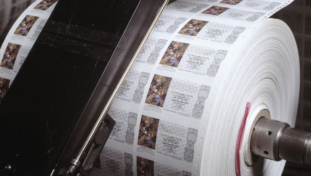 Décimos de la Lotería de 'El Niño' en la imprenta
