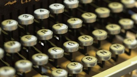 Teclado de una m&aacute;quina de escribir