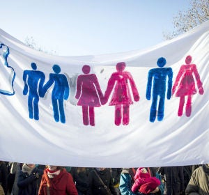 Pancartas a favor del matrimonio homosexual en Francia Pancartas a favor del matrimonio homosexual en Francia