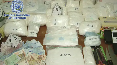 Alijo de droga incautada por la Policía Nacional. Alijo de droga incautada por la Policía Nacional.