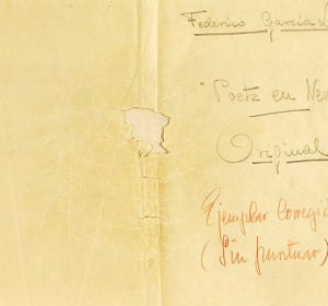 Manuscrito de 'Poeta en Nueva York', de Lorca. Manuscrito de 'Poeta en Nueva York', de Lorca.