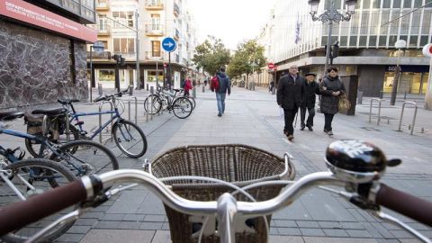 Montar en bici en ciudad