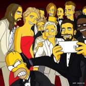 The Simpsons reproduce el selfie de Ellen DeGeneres en los Oscar 2014